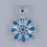 Natural Blue Topaz Silver Pendant