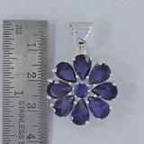 Natural Blue Topaz Silver Pendant