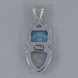 Mabe Pearl With Blue Topaz Gemstone Silver Pendant