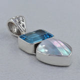 Mabe Pearl With Blue Topaz Gemstone Silver Pendant