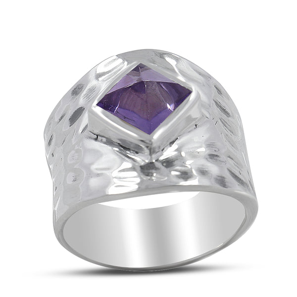 925 Silver Green Amethyst Ring