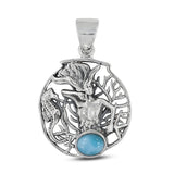 Rainbow Moonstone Silver Pendant