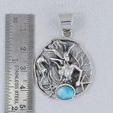 Rainbow Moonstone Silver Pendant