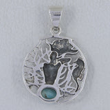 Rainbow Moonstone Silver Pendant