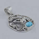 Rainbow Moonstone Silver Pendant