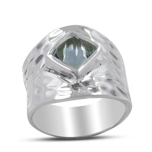 925 Silver Green Amethyst Ring