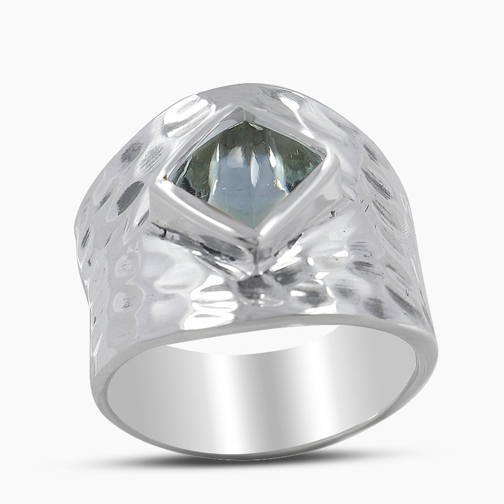 925 Silver Green Amethyst Rings