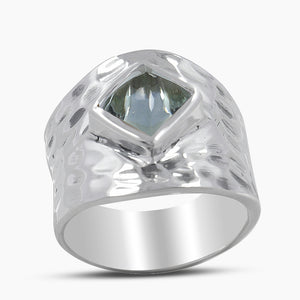 925 Silver Green Amethyst Rings