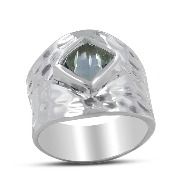 925 Silver Green Amethyst Ring