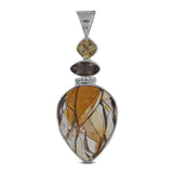 Brecciated Mookite, Citrine Silver Pendant