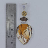 Brecciated Mookite, Citrine Silver Pendant