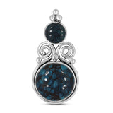 Natural Tibetan Turquoise Silver Pendant