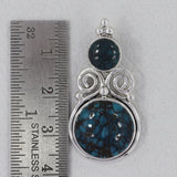 Natural Tibetan Turquoise Silver Pendant