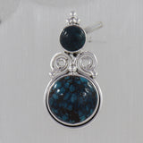 Natural Tibetan Turquoise Silver Pendant