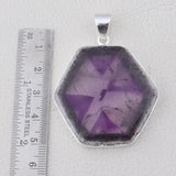 Amethyst Cristal Quartz 925 Sterling Silver  Pendant