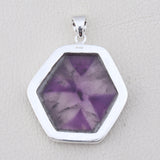 Amethyst Cristal Quartz 925 Sterling Silver  Pendant