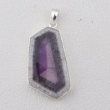 Amethyst Cristal Quartz 925 Sterling Silver  Pendant