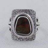 Natural Ammolite Silver Ring