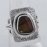 Natural Ammolite Silver Ring