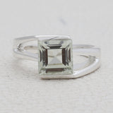 Green Amethyst Silver Rings