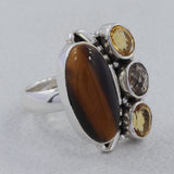 Natural Tiger Eye 925 Sterling Silver Ring