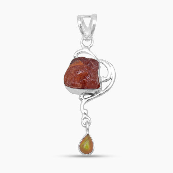 925 Sterling Silver Fanta Garnet Pendants
