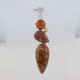 925 Starling Silver Orange Onyx Pendant