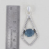 Natural Aquamarine Silver Pendant