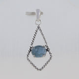 Natural Aquamarine Silver Pendant