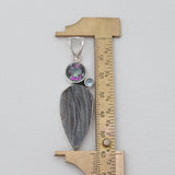 Grey Druzy Silver Pendants