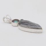Grey Druzy Silver Pendants