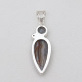 Grey Druzy Silver Pendants