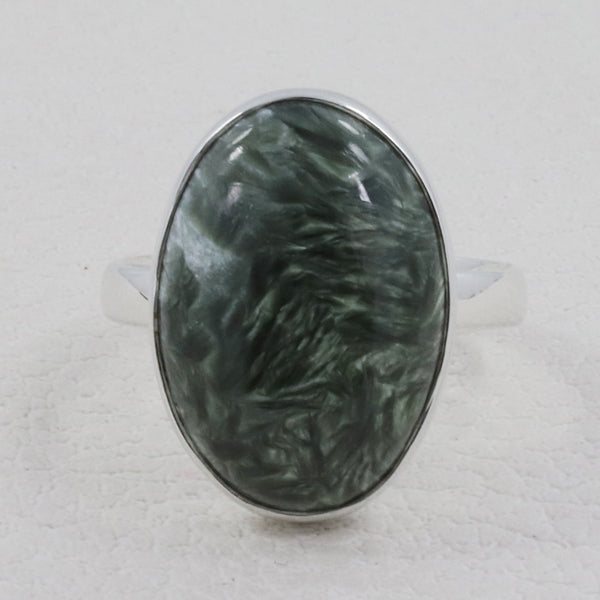 Seraphinite Ring Handmade 925 Sterling Silver Jewelry