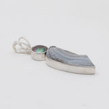 Grey Druzy Silver Pendants