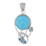 925 Sterling Silver Arizona Turquoise Pendant