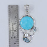 925 Sterling Silver Arizona Turquoise Pendant