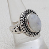 Rainbow Moonstone Silver Rings