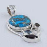 925 Sterling Silver Arizona Turquoise Pendant