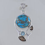 925 Sterling Silver Arizona Turquoise Pendant