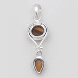 925 Sliver Tiger Eye Pendants