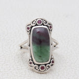 925 Sterling Silver Ruby Zoisite Ring