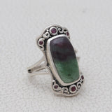 925 Sterling Silver Ruby Zoisite Ring