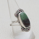 925 Sterling Silver Ruby Zoisite Ring