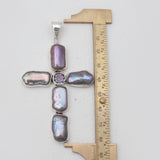 Fresh Water Pearl Cross Silver Pendants