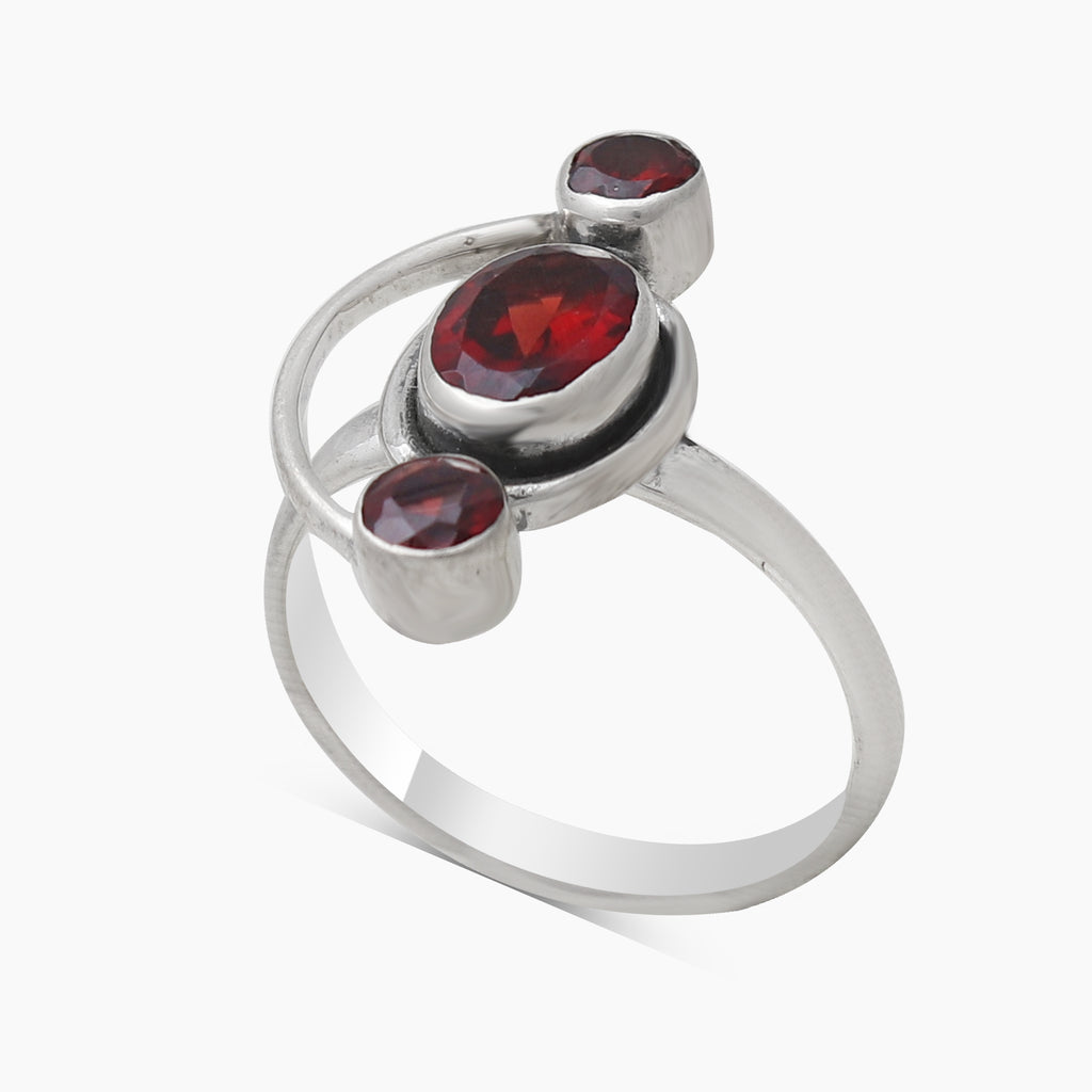 925 Sterling Silver Garnet Rings