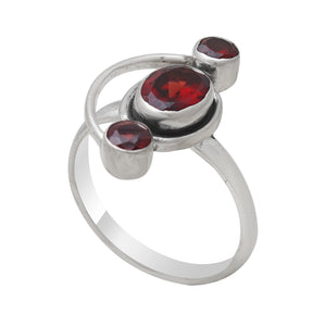925 Sterling Silver Garnet Rings