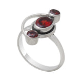 Garnet Sterling Silver Rings