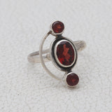 Garnet Sterling Silver Rings