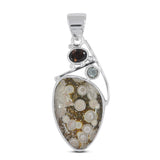 925 Sterling Silver Blue Opal Pendant