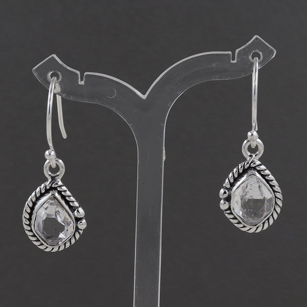 925 Silver Herkimer Quartz Earrings